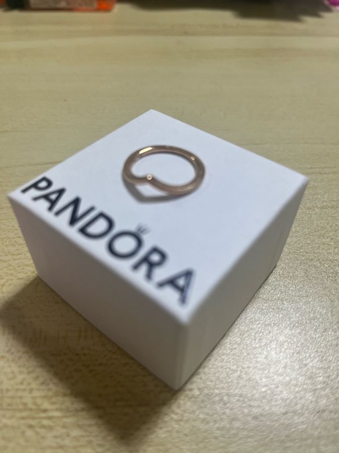 Pandora 光滑許願骨戒指48號-3