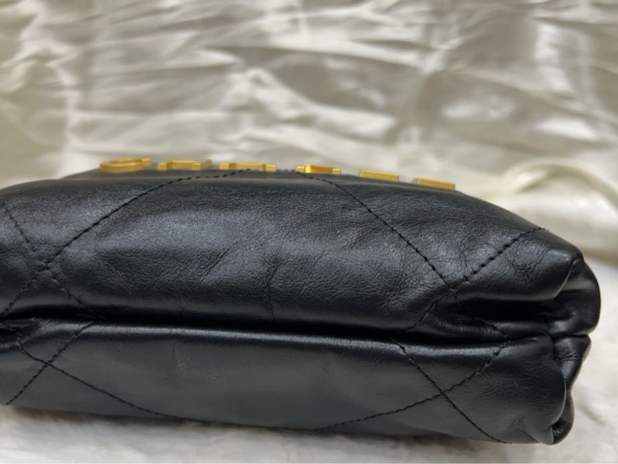 CHANEL 香奈兒| 【二手正品】 22 Mini 經典黑金/復古金 垃圾袋 晶片款-26