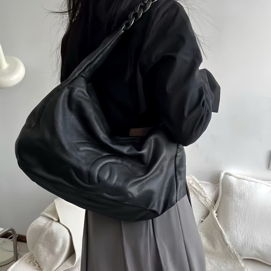 稀有大包登場✨✨CHANEL雙C大Logo Hobo必收‼️-3