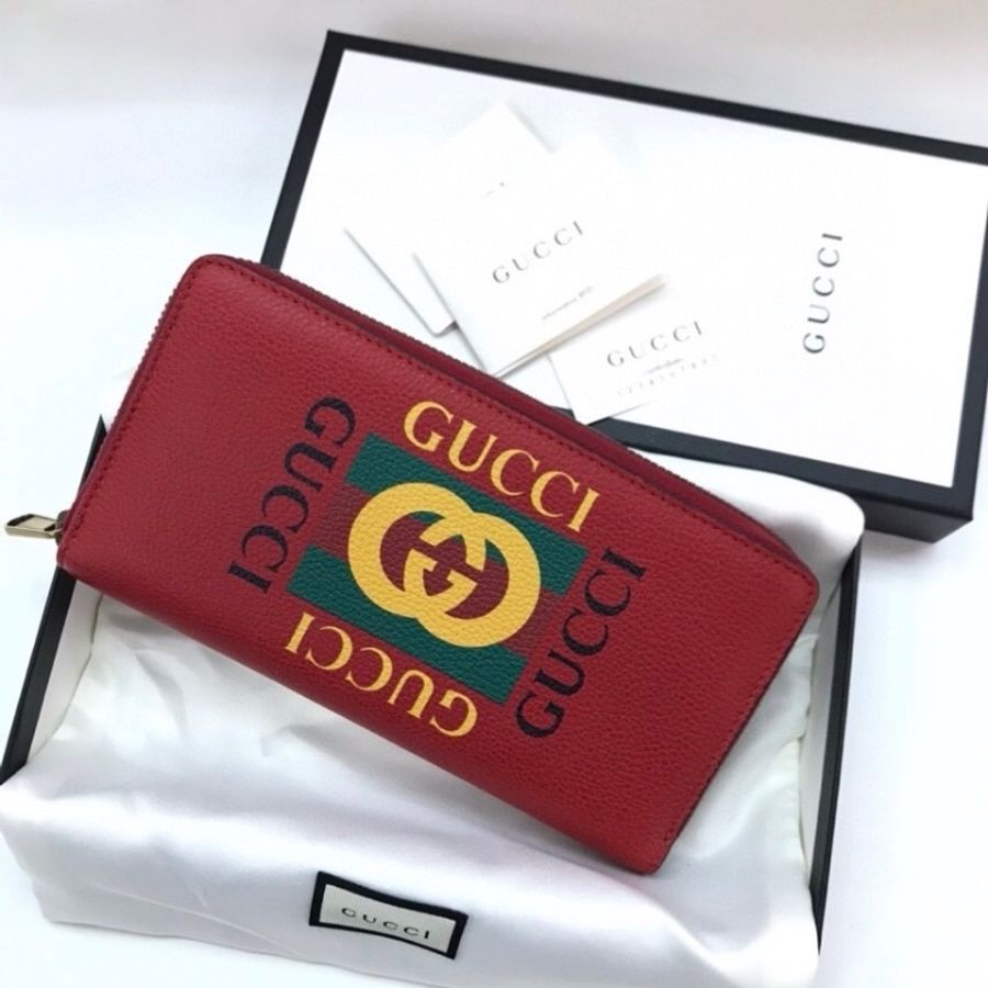 Gucci long wallet 496317 Red-0