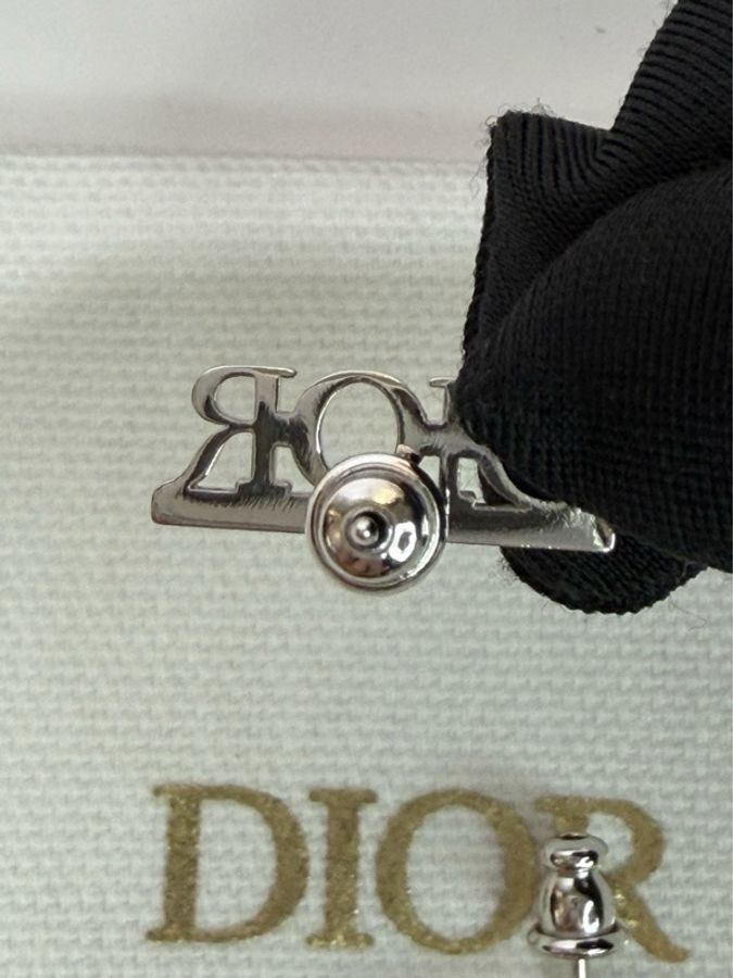 DIOR|字母耳釘 銀-8