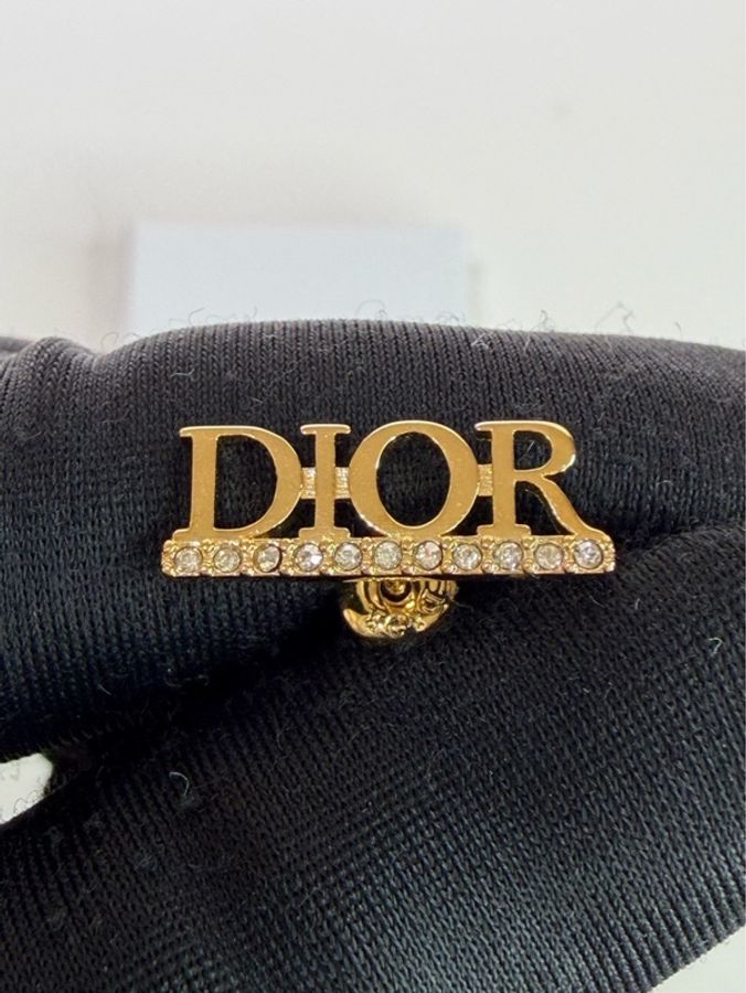 DIOR|字母耳釘 金-1
