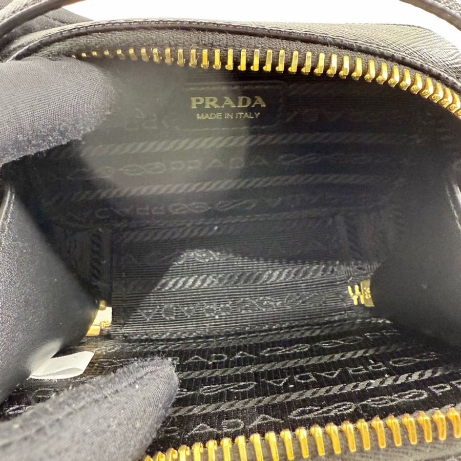 #全新全配🈶台灣購證 Prada Saffiano黑金鏈條斜挎包-9