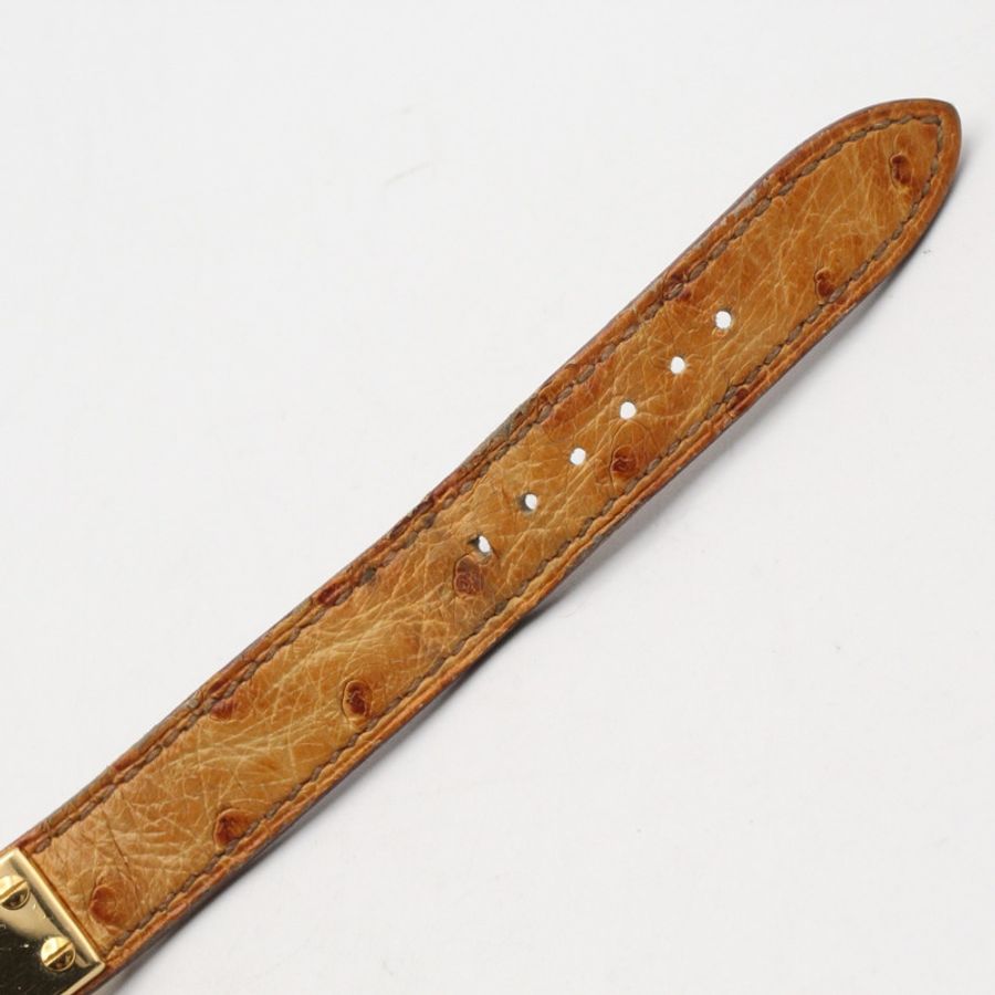 愛馬仕凱莉腕錶,鍍金皮錶帶,女士香檳色,KE1.201-12