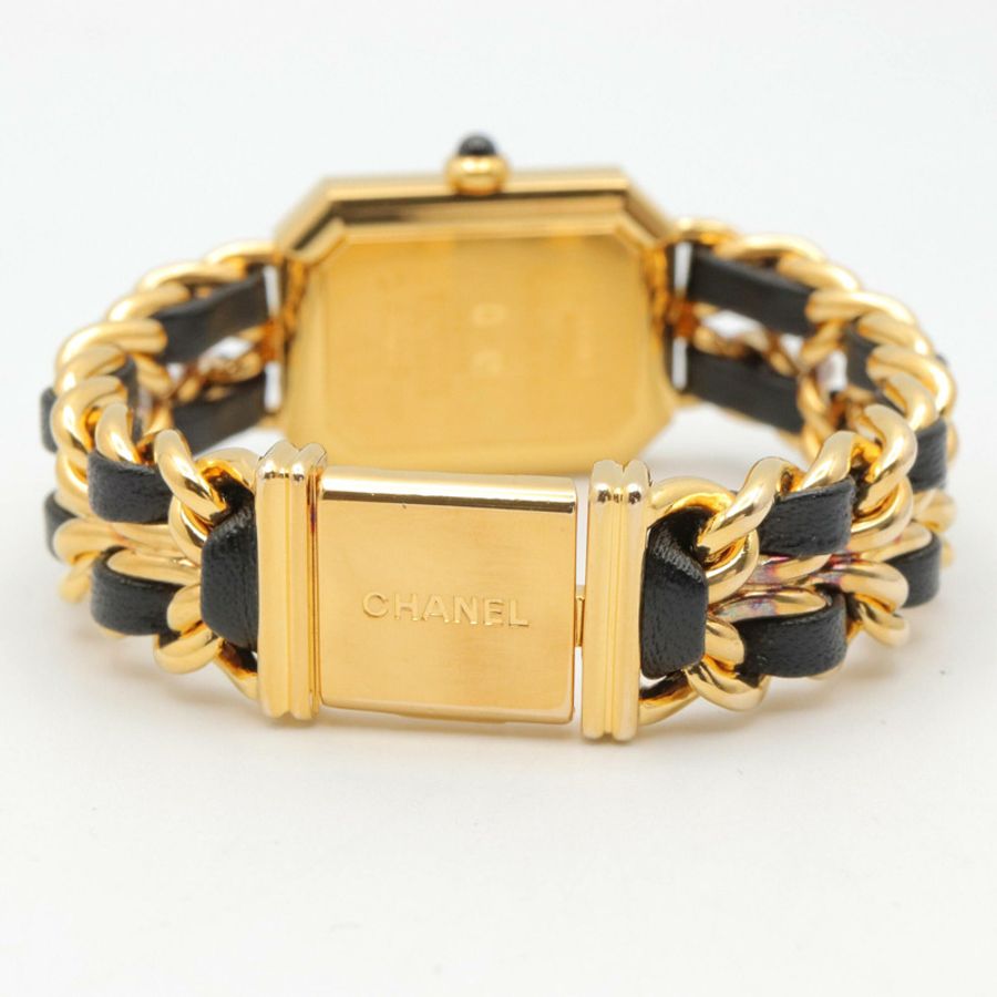 香奈兒 (Chanel) CHANEL Première S 女士腕錶,鍍金 (GP),皮革錶帶,黑色,H0001-3