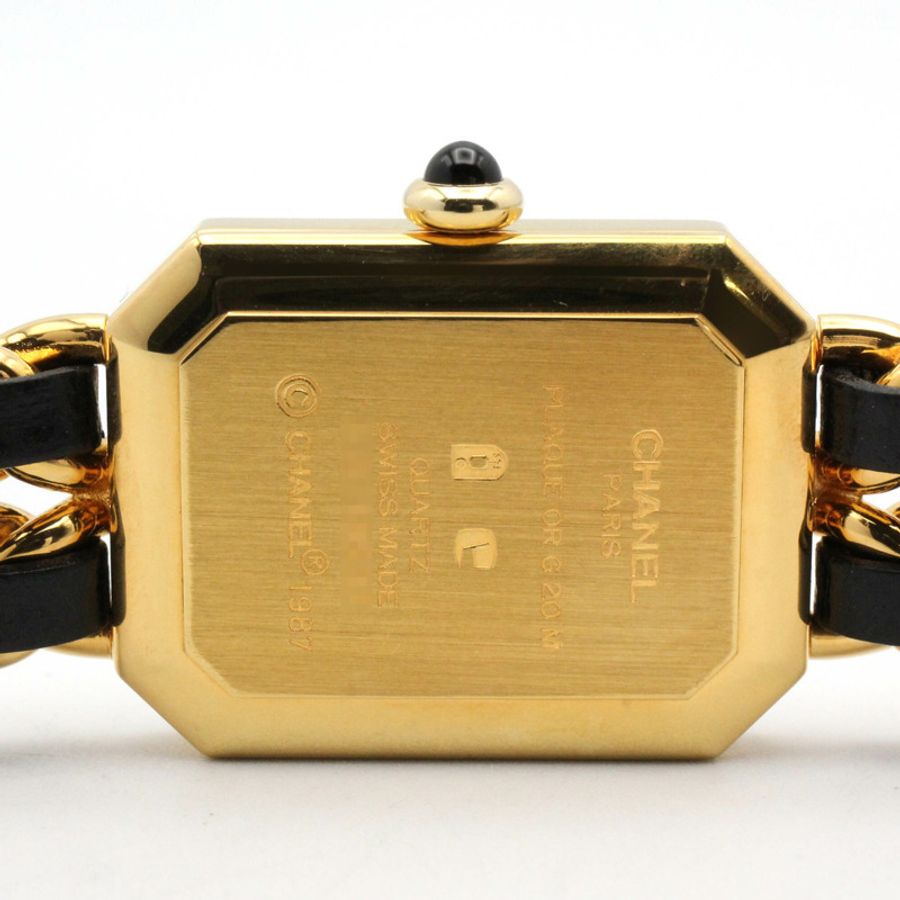 香奈兒 (Chanel) CHANEL Première XL 女士腕錶,鍍金 (GP) 錶殼,皮革錶帶,黑色,H0001-4