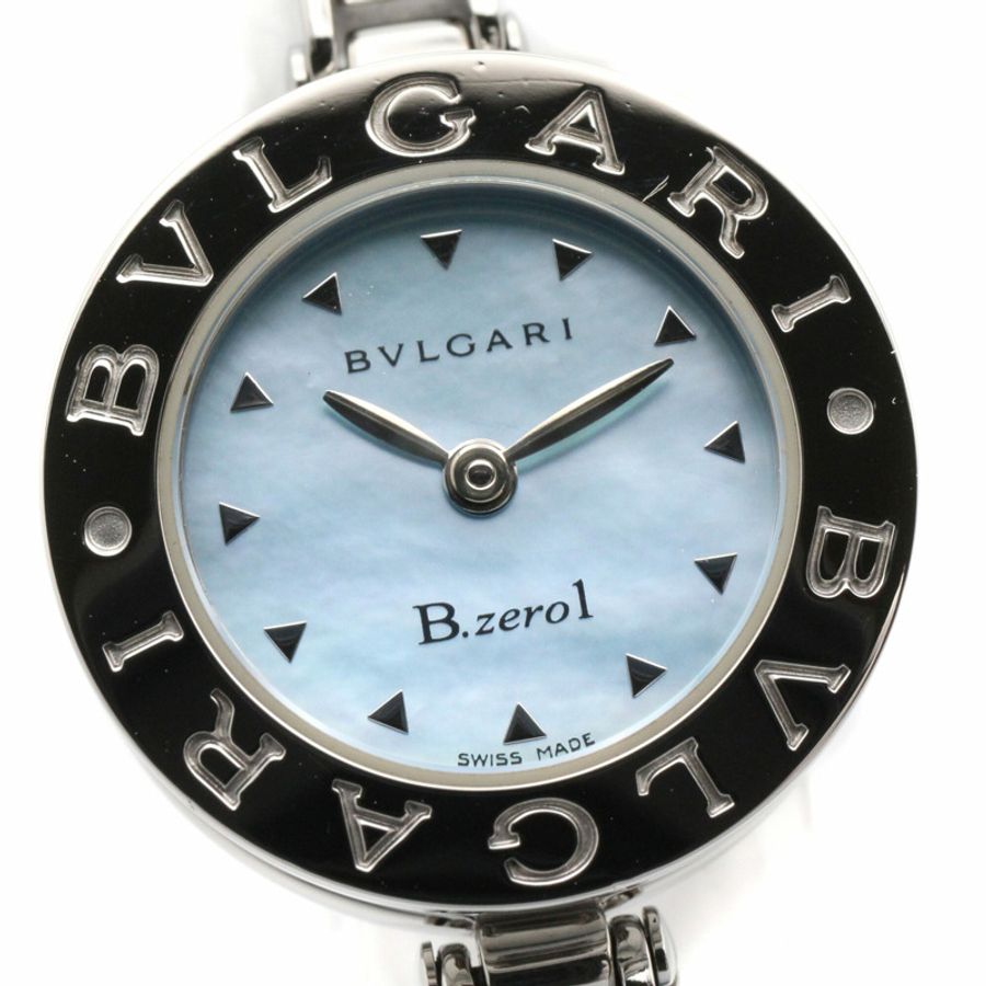 寶格麗 BVLGARI B-zero1 女士腕錶,不鏽鋼材質,藍色錶盤,貝殼款,型號 BZ22S-2