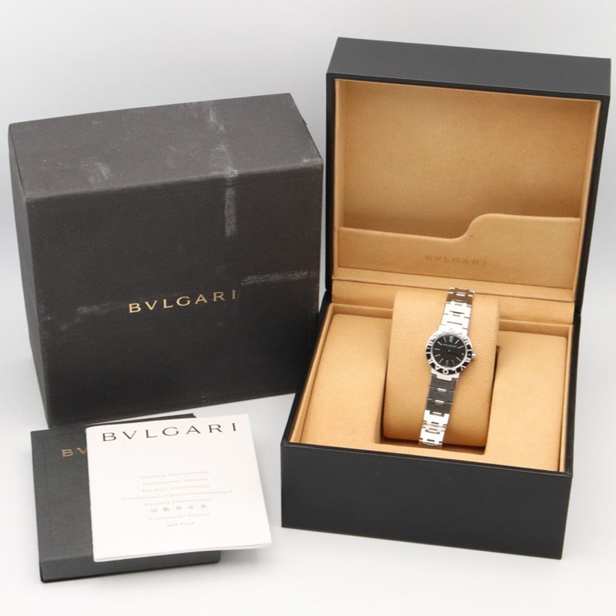 寶格麗 (Bulgari) BVLGARI 女士黑色不鏽鋼腕錶 BB23SS-9