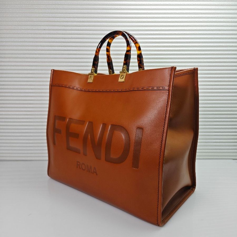 Fendi Sunshine 焦糖色購物袋手提包-2