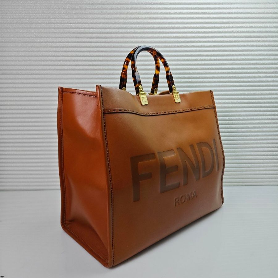 Fendi Sunshine 焦糖色購物袋手提包-3