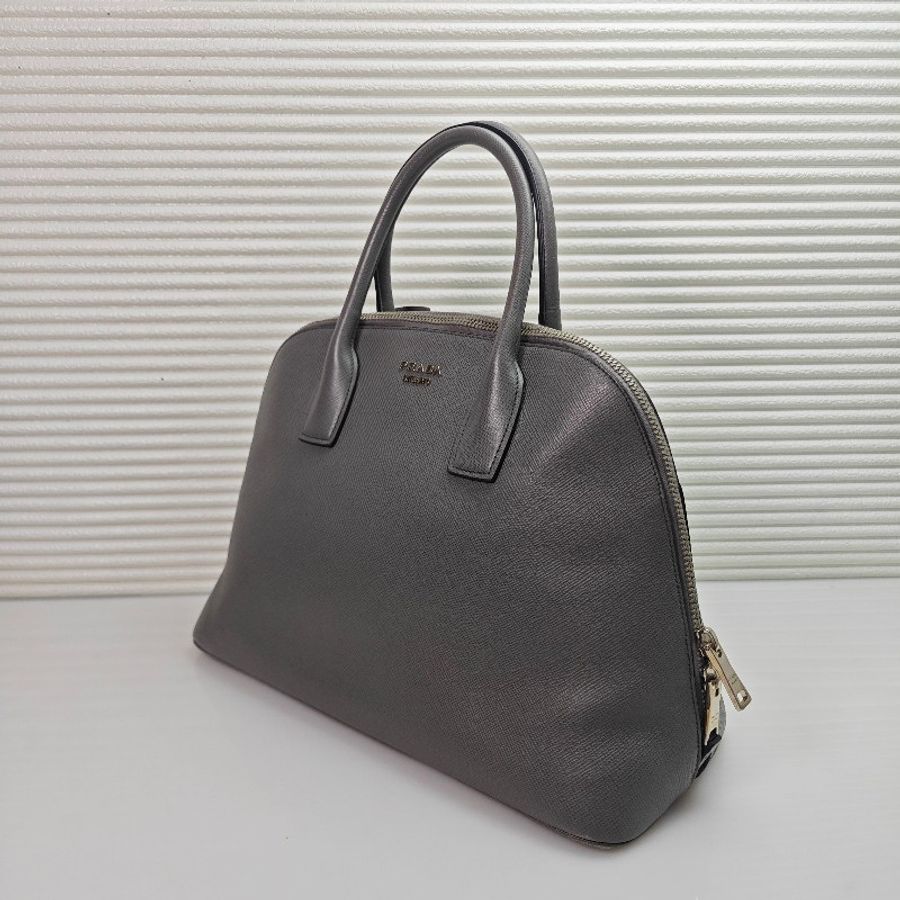 Prada Saffiano灰色牛皮手袋手提包-2
