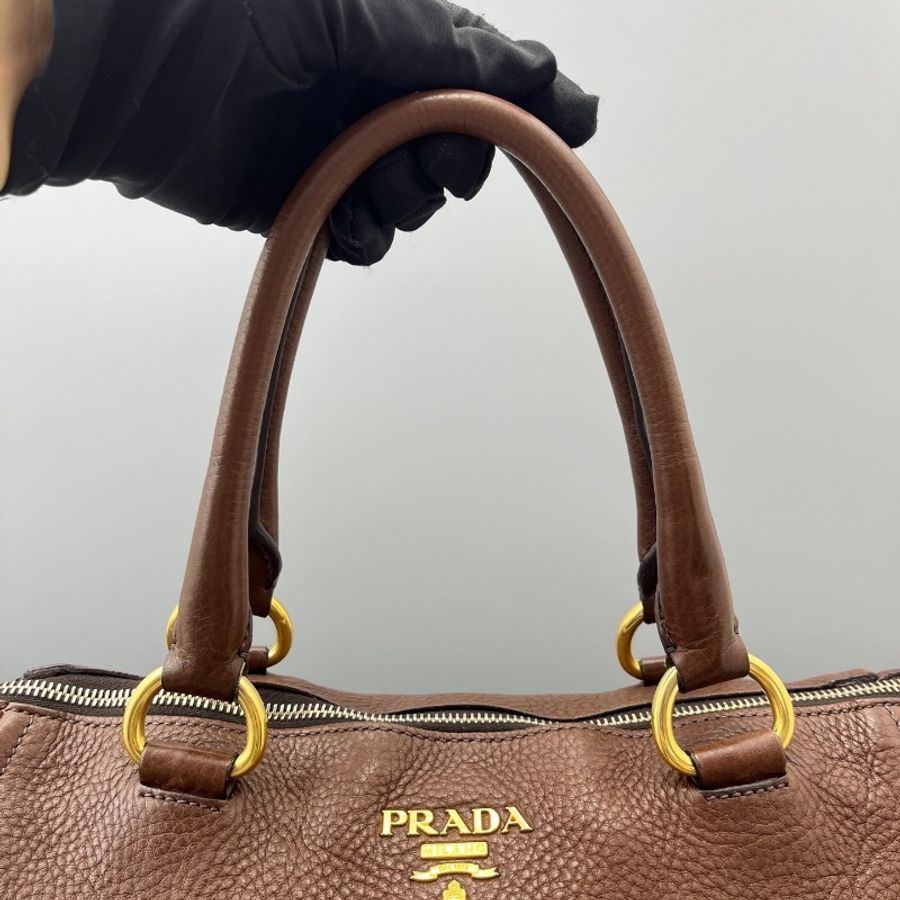 Prada 手提托特包棕色 肩背包-4