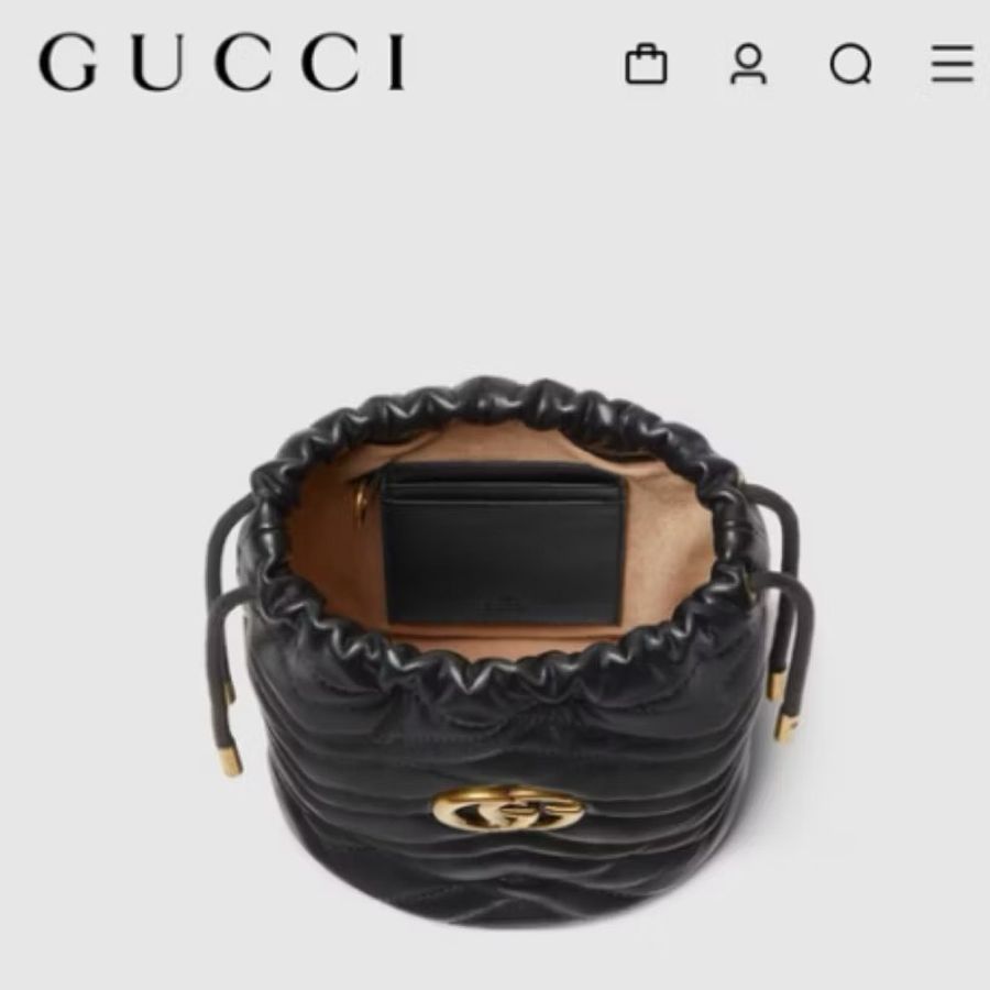 誠可議 現貨 GUCCI 古馳 GG Marmont系列 小水桶包 斜背包 精品包-1