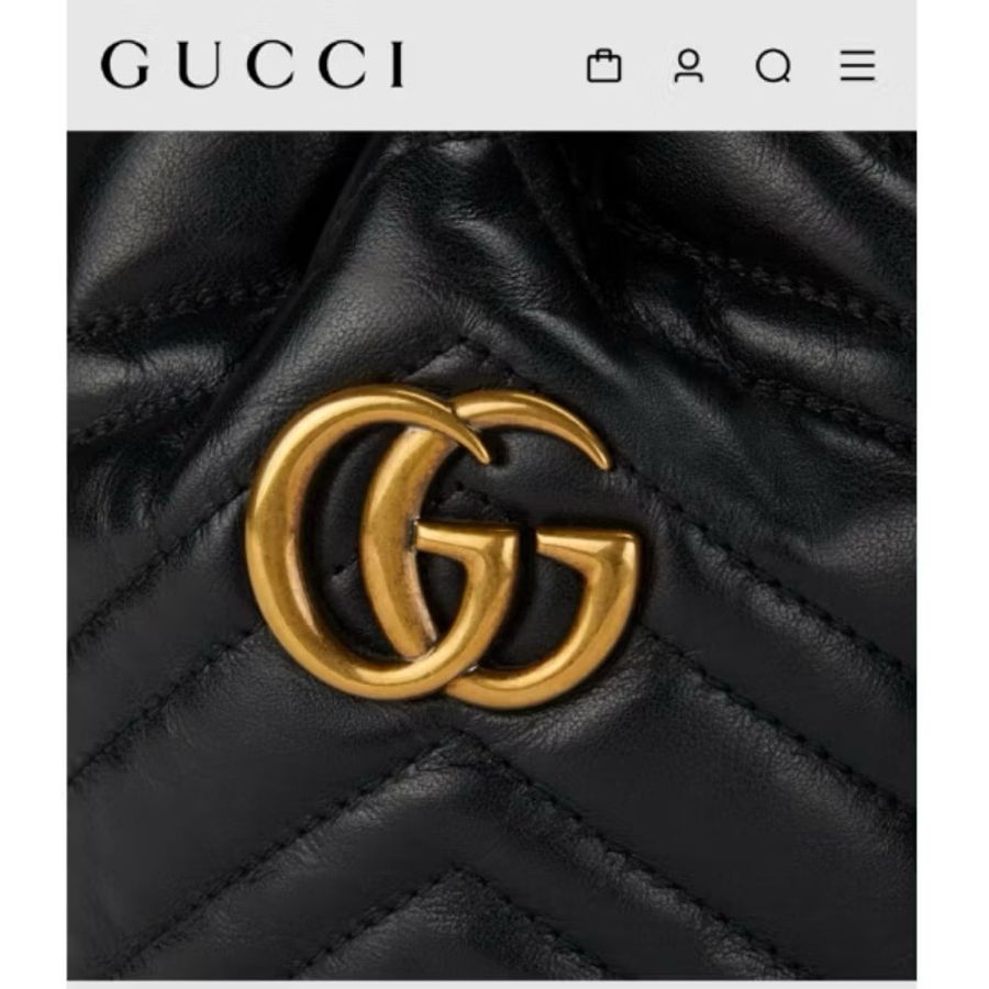 誠可議 現貨 GUCCI 古馳 GG Marmont系列 小水桶包 斜背包 精品包-2