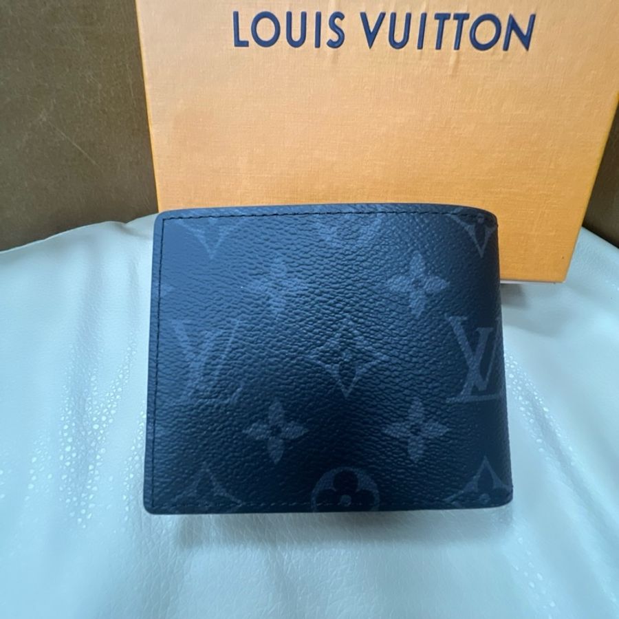 LV M62294 Slender / M61695 黑灰老花對折錢包,男士經典短夾,全套橙盒包裝-7