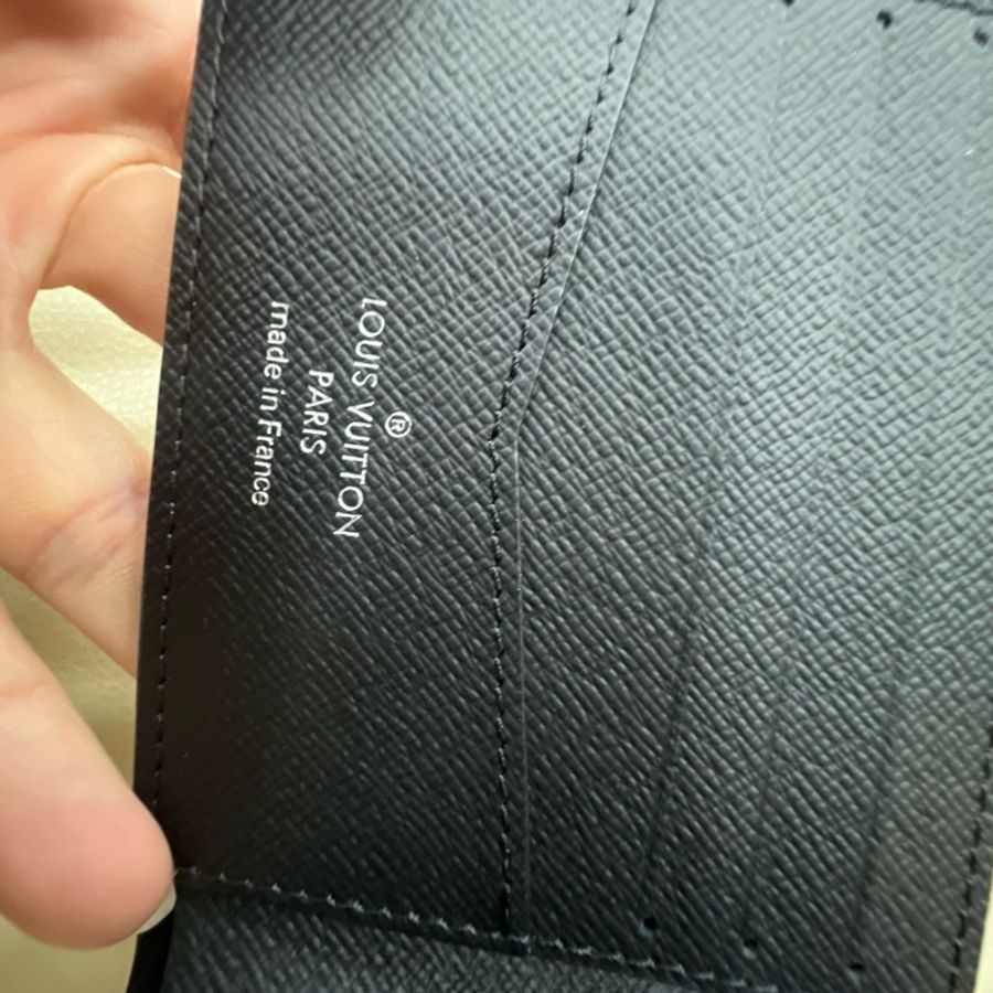 LV M62294 Slender / M61695 黑灰老花對折錢包,男士經典短夾,全套橙盒包裝-10