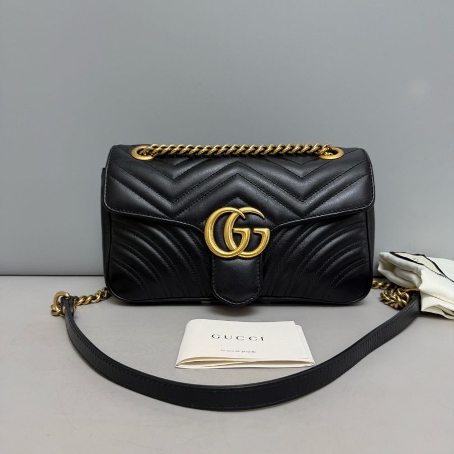 99新🖤#Gucci #marmont #馬蒙中號黑金 #購證塵袋-2