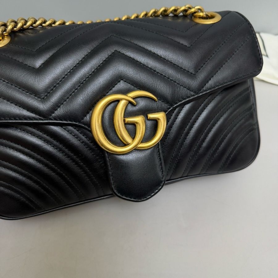 99新🖤#Gucci #marmont #馬蒙中號黑金 #購證塵袋-5