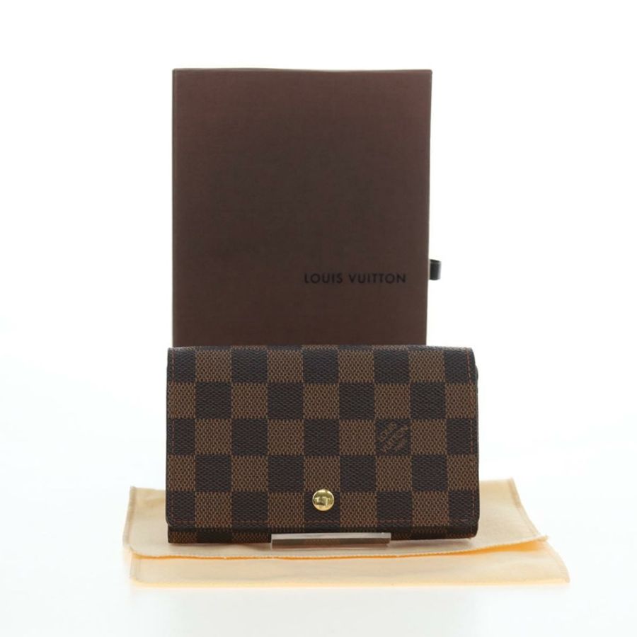 【日本直送】路易威登 Damier Ebene Porte Monnaie Billets Tresor N61730 LV 正品 am12062V-11