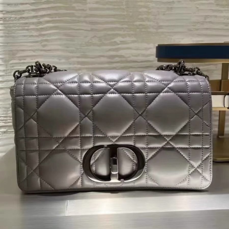 #近新帶膜 #全配🈶購證 #專櫃12萬 Dior caro 25cm中號 香芋灰紫-3
