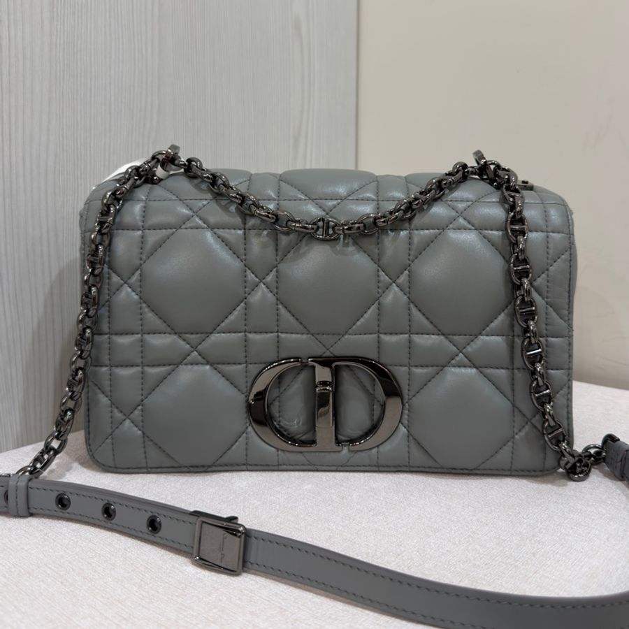 #近新帶膜 #全配🈶購證 #專櫃12萬 Dior caro 25cm中號 香芋灰紫-6