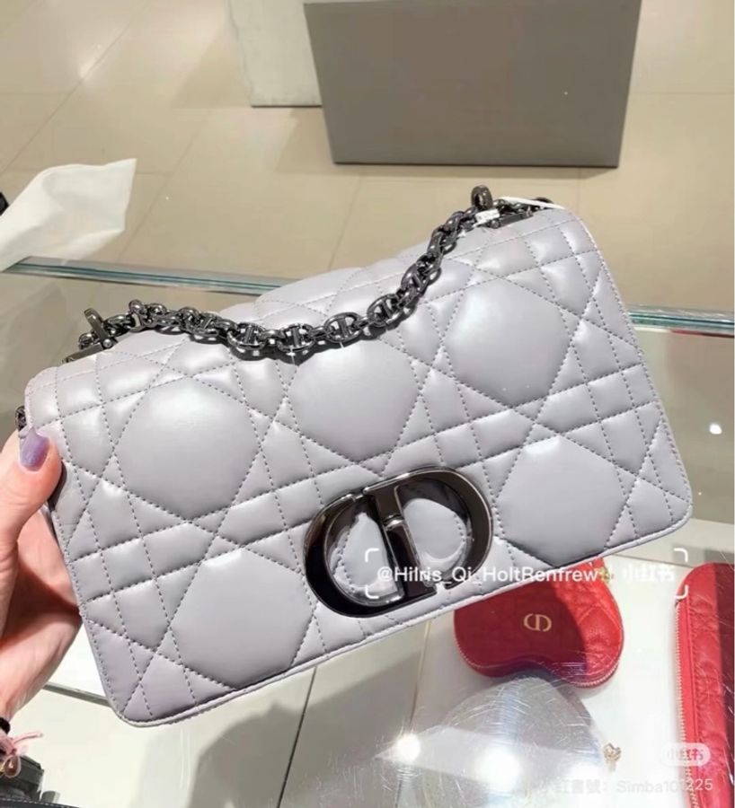 #近新帶膜 #全配🈶購證 #專櫃12萬 Dior caro 25cm中號 香芋灰紫-17