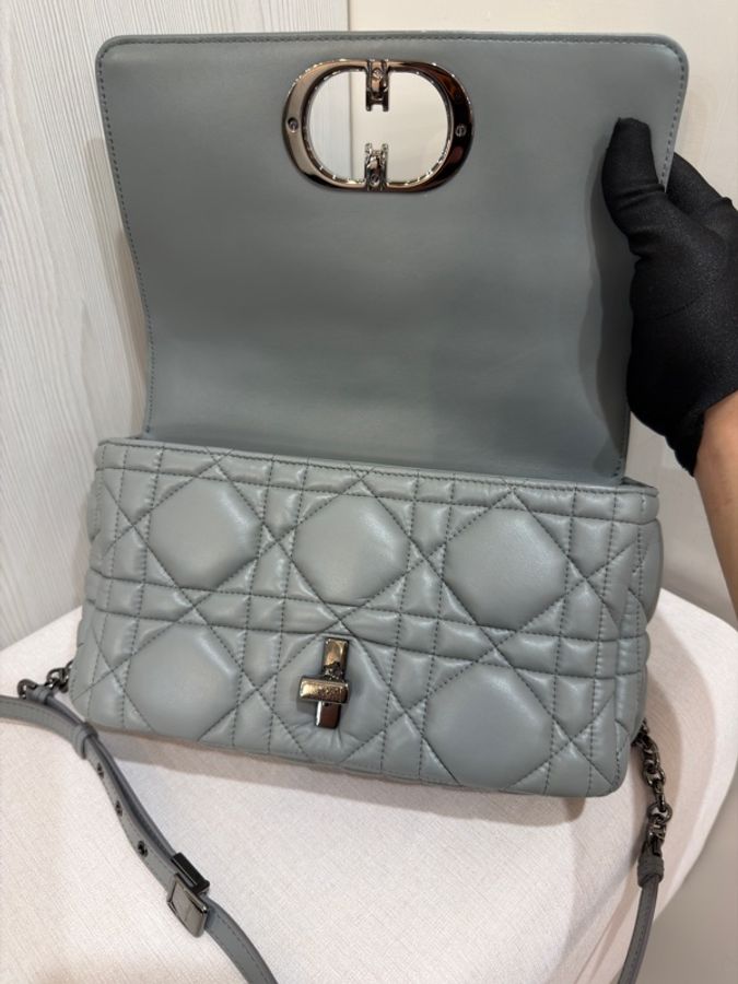 #近新帶膜 #全配🈶購證 #專櫃12萬 Dior caro 25cm中號 香芋灰紫-20