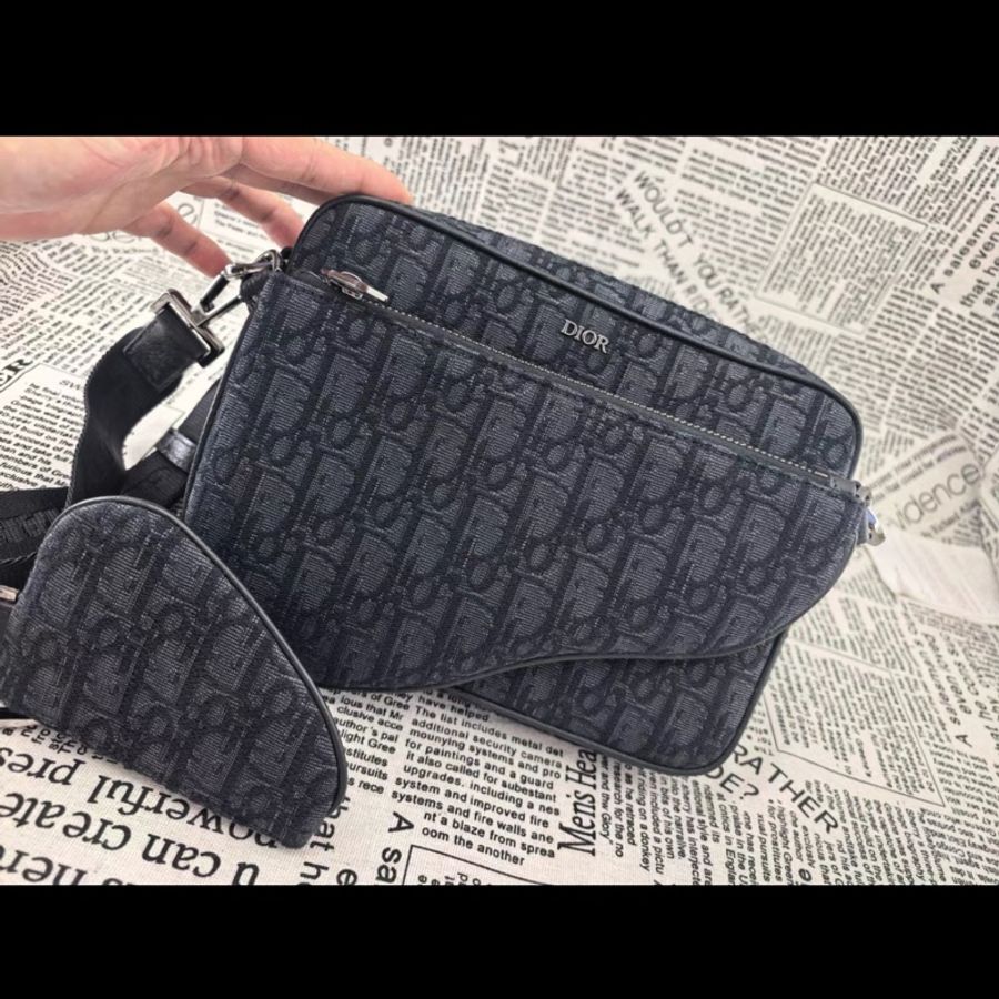 🈶購證 #全網最低💰專櫃10萬 Dior saddle黑色刺繡三合一斜挎包-6