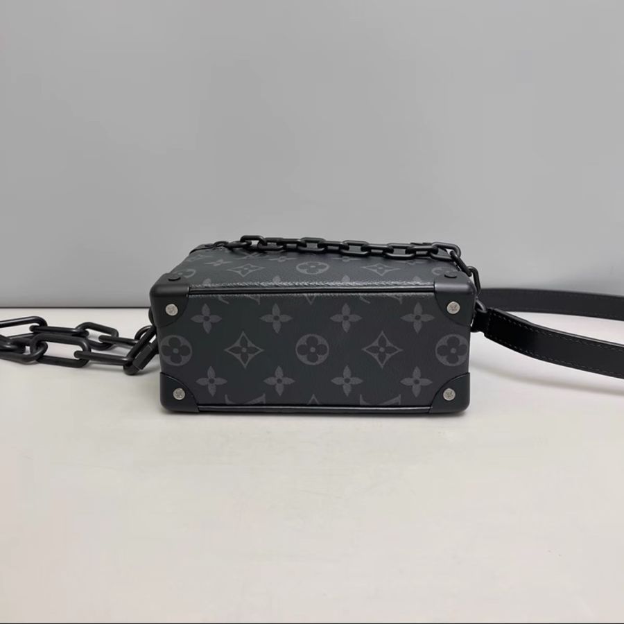 #99新閒置 #全套🈶購證 Lv soft Trunk黑色老花盒子斜挎包-9