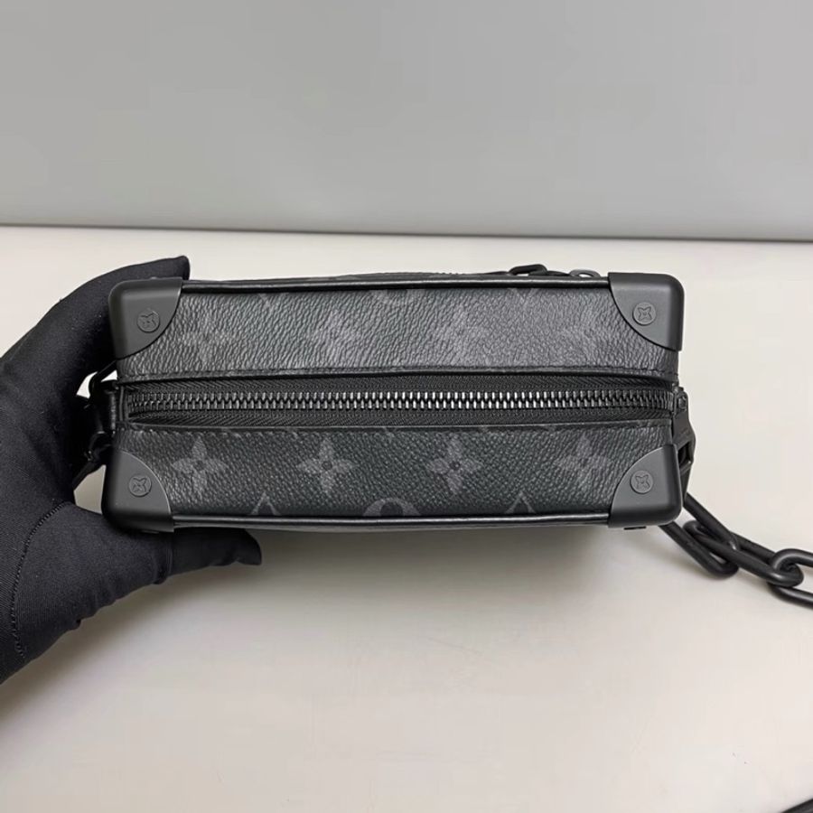 #99新閒置 #全套🈶購證 Lv soft Trunk黑色老花盒子斜挎包-10