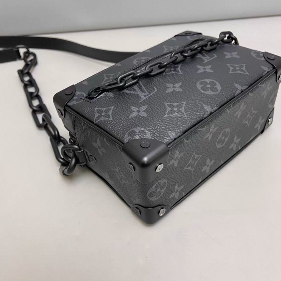 #99新閒置 #全套🈶購證 Lv soft Trunk黑色老花盒子斜挎包-17