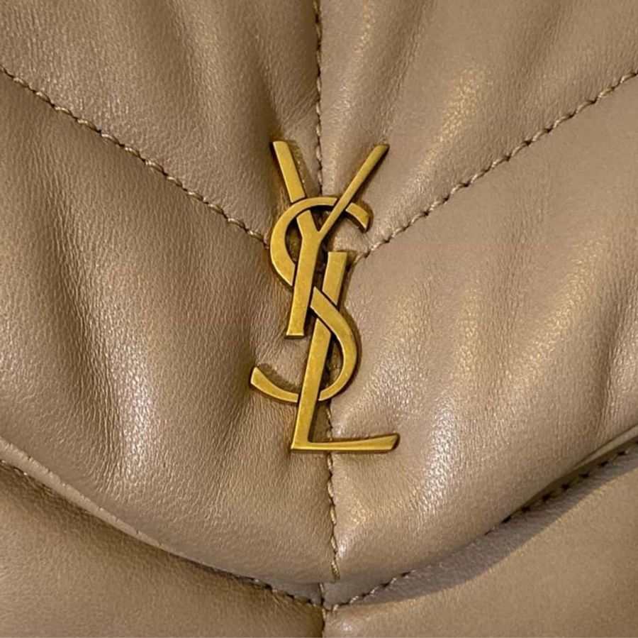 Saint Laurent YSL 聖羅蘭 雲朵手拿包奶茶色-14