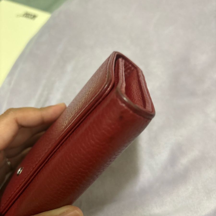 MONTBLANC/酒紅色長夾/5-6成新-14