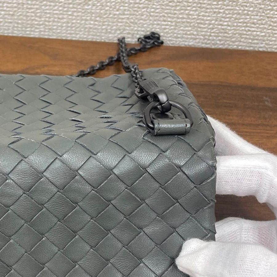 BV 鐵灰色翻蓋鏈條包-9