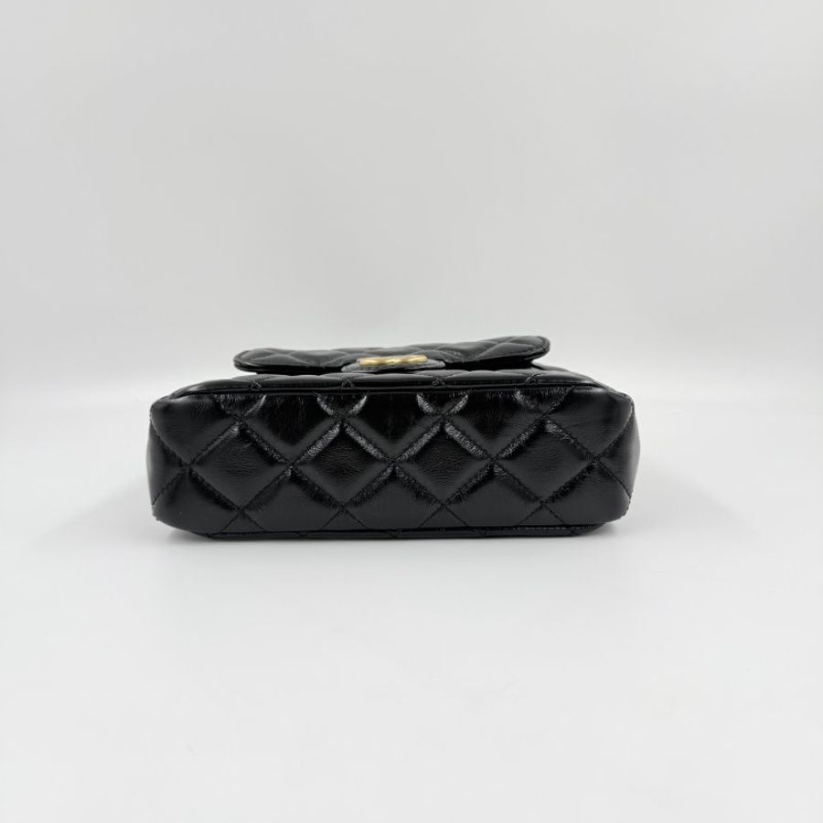 CHANEL - 黑色mini hobo天貓肩側背包-7