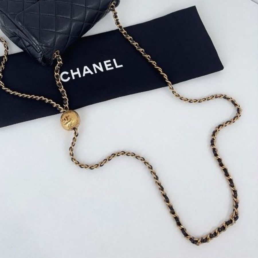 香奈兒/Chanel 黑金金球CF方胖子鏈條包-9