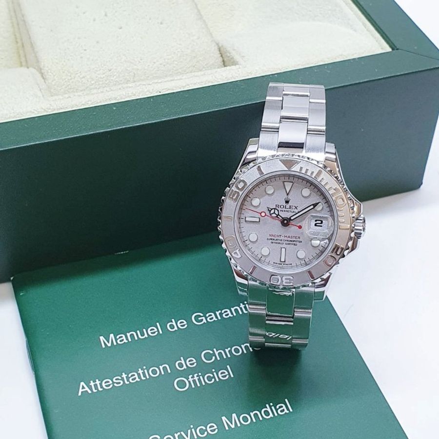 【大眾名錶】ROLEX勞力士 169622 Yacht-Master 停產款 遊艇女錶 鉑金小遊艇 大眾名錶B1479-3