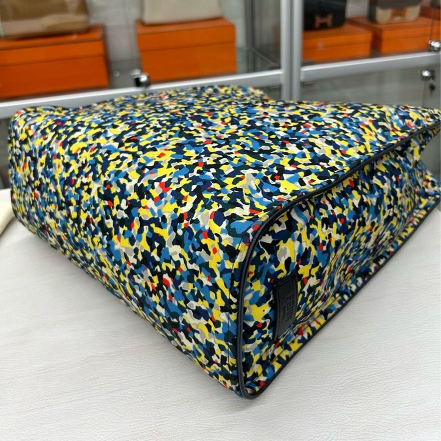【近新閒置品】Fendi 迷彩 小怪獸 PVC拼皮 琴譜手提包-6