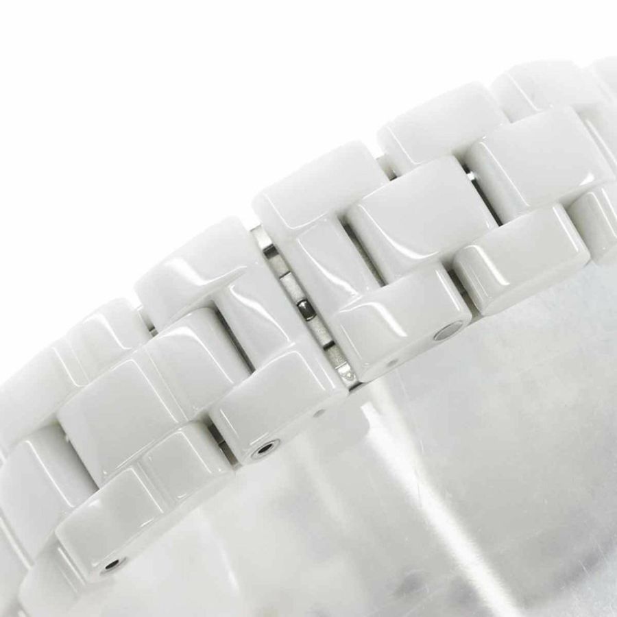 香奈兒 J12 33mm H2054 銀座精品店限量版女士腕錶 11P 粉紅藍寶石白色陶瓷石英錶-5