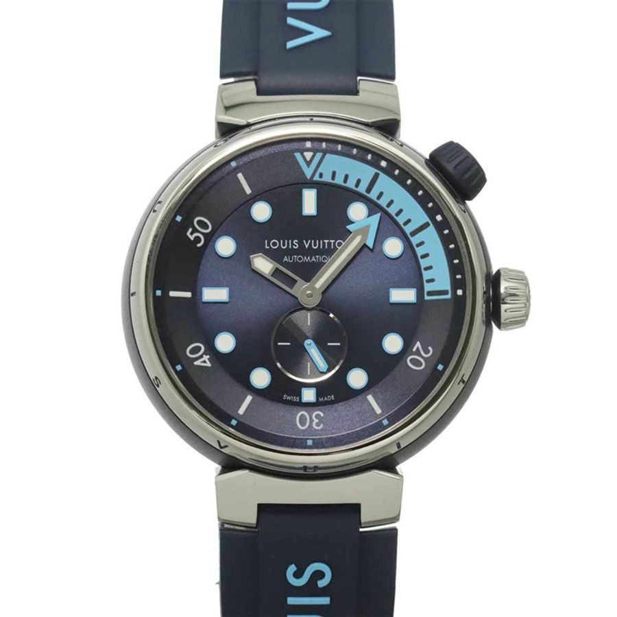 路易威登 Tambour Street Diver Skyline Blue QA121 男士腕錶 海軍藍 自動上鍊-0