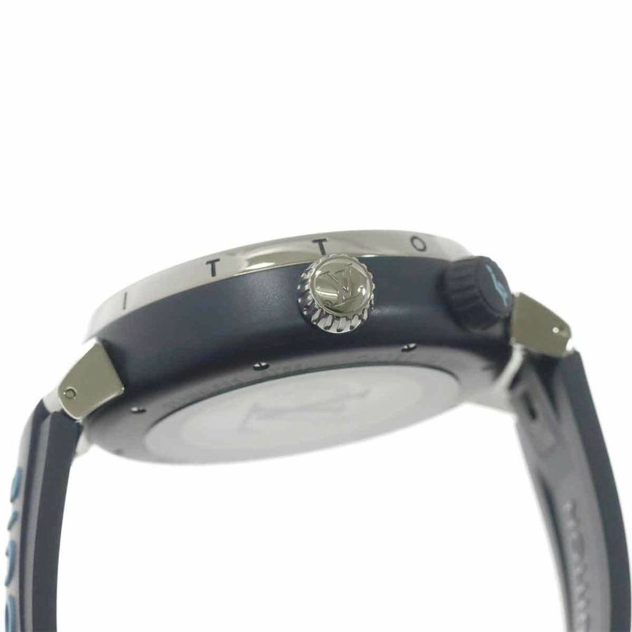 路易威登 Tambour Street Diver Skyline Blue QA121 男士腕錶 海軍藍 自動上鍊-5