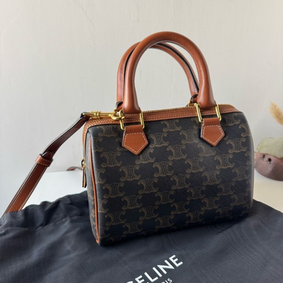Celine 2022舊款 波士頓包 棕老花-0