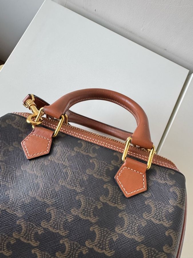 Celine 2022舊款 波士頓包 棕老花-6