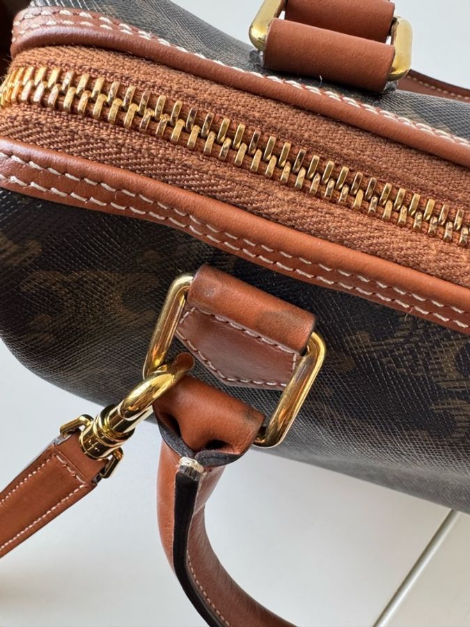 Celine 2022舊款 波士頓包 棕老花-27