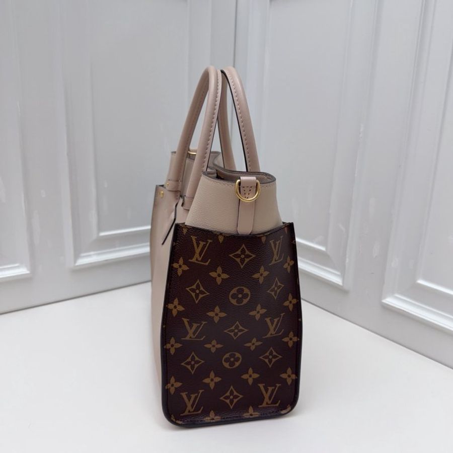 芯片款 路易威登/Louis Vuitton On My Side 老花拼牛皮托特包-3