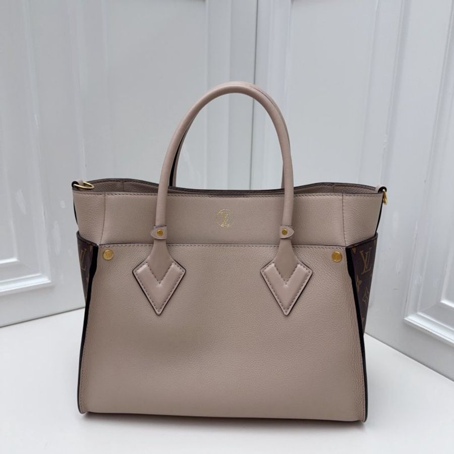 芯片款 路易威登/Louis Vuitton On My Side 老花拼牛皮托特包-6