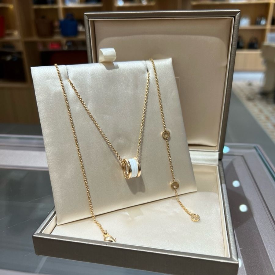 Bvlgari宝格丽18k玫瑰金白陶瓷项链-2