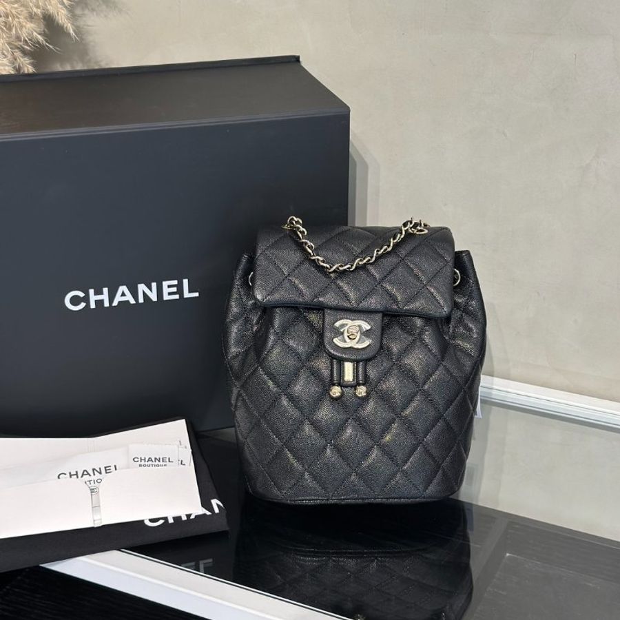 CHANEL 薩爾茨堡雙肩包 - 小號黑金-9