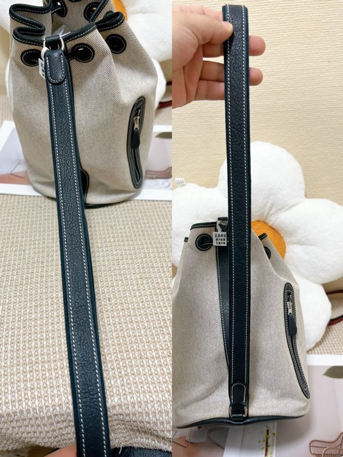 Hermes愛馬仕 馬球包 米白配色,成色如圖-5