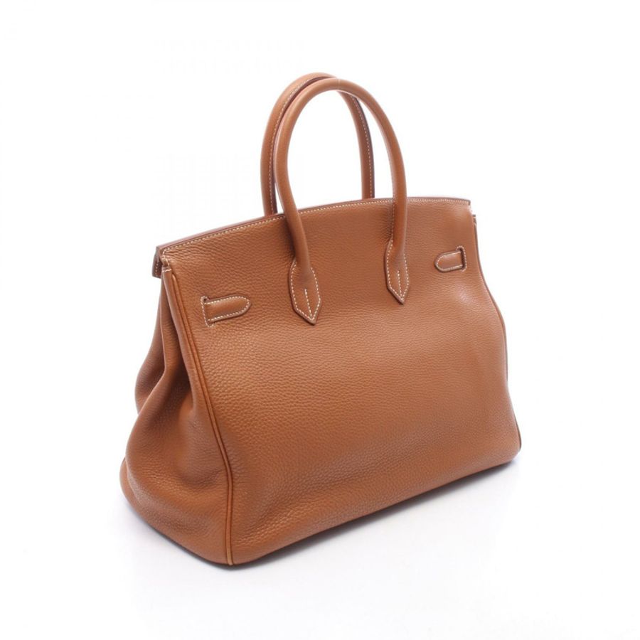愛馬仕 Birkin 35 手提包,Clemence 皮革,金色棕色,GHW,二手,女士款-1